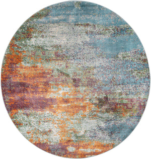 Multicolor 8' 2 x 8' 2 Paragon Round Area Rug 100% Polypropylene Colorful Vivid Boho Style Modern Carpet for Unique Interiors for Sale at Rug Engine