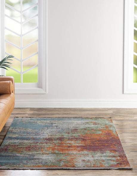 Multicolor 5' 5 x 5' 5 Paragon Square Area Rug 100% Polypropylene Colorful Vivid Boho Style Modern Carpet for Unique Interiors for Sale at Rug Engine