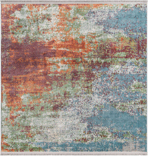 Multicolor 5' 5 x 5' 5 Paragon Square Area Rug 100% Polypropylene Colorful Vivid Boho Style Modern Carpet for Unique Interiors for Sale at Rug Engine