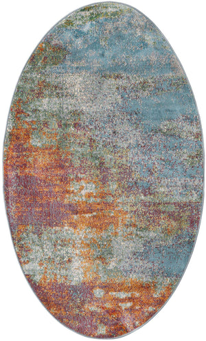 Multicolor 3' 3 x 5' 3 Paragon Oval Area Rug 100% Polypropylene Colorful Vivid Boho Style Modern Carpet for Unique Interiors for Sale at Rug Engine