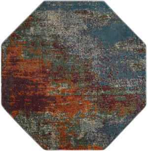 Multicolor 6' x 6' Paragon Octagon Area Rug 100% Polypropylene Colorful Vivid Boho Style Modern Carpet for Unique Interiors for Sale at Rug Engine