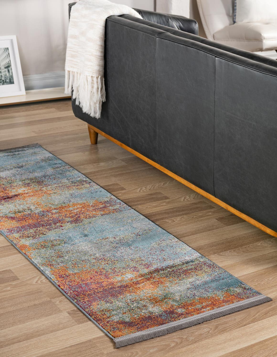 Multicolor 2' 7 x 13' 1 Paragon Runner Area Rug 100% Polypropylene Colorful Vivid Boho Style Modern Carpet for Unique Interiors for Sale at Rug Engine