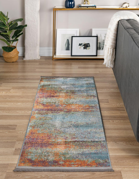 Multicolor 2' 7 x 13' 1 Paragon Runner Area Rug 100% Polypropylene Colorful Vivid Boho Style Modern Carpet for Unique Interiors for Sale at Rug Engine