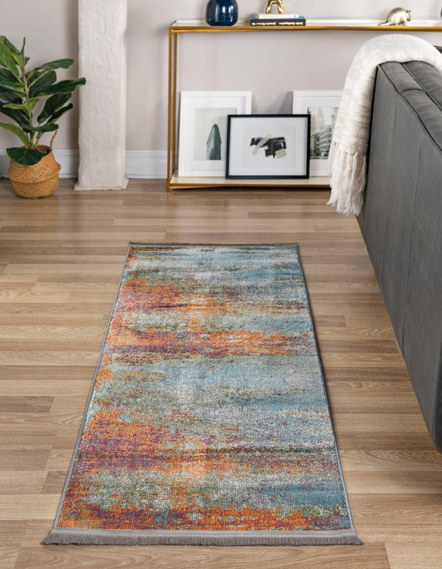 Multicolor 2' 7 x 13' 1 Paragon Runner Area Rug 100% Polypropylene Colorful Vivid Boho Style Modern Carpet for Unique Interiors for Sale at Rug Engine