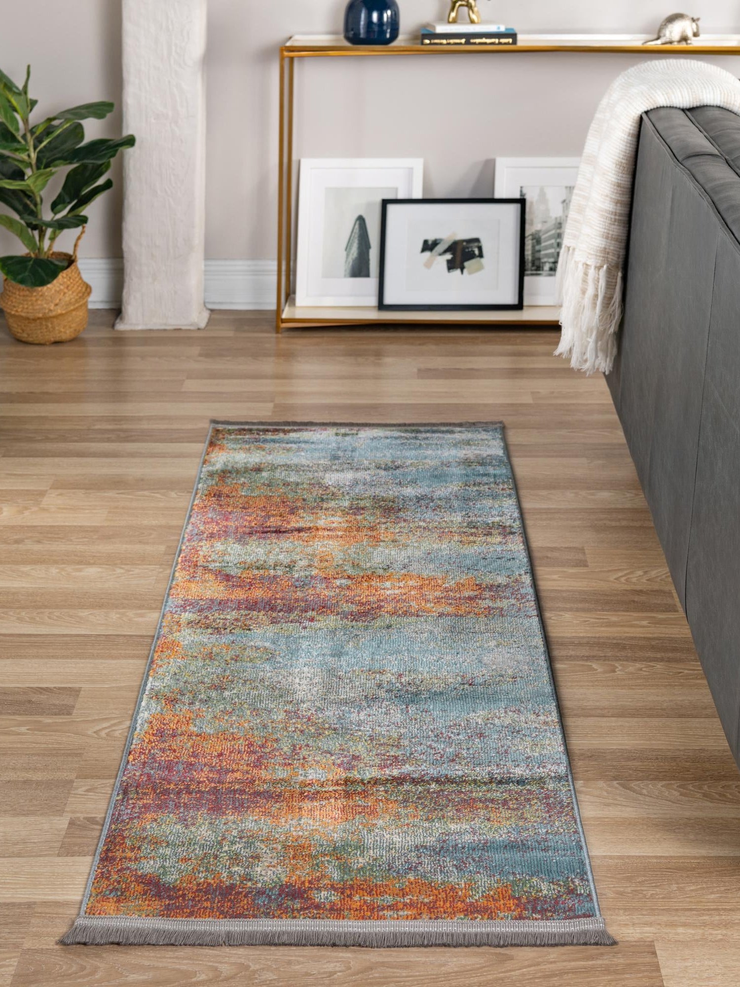 Multicolor 2' 7 x 12' Paragon Runner Area Rug 100% Polypropylene Colorful Vivid Boho Style Modern Carpet for Unique Interiors for Sale at Rug Engine