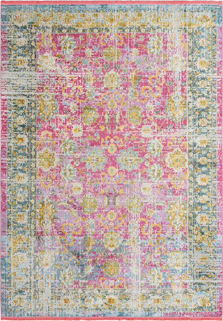 Pink 9' x 12' Paragon Rectangle Area Rug 100% Polypropylene Colorful Vivid Boho Style Modern Carpet for Unique Interiors for Sale at Rug Engine