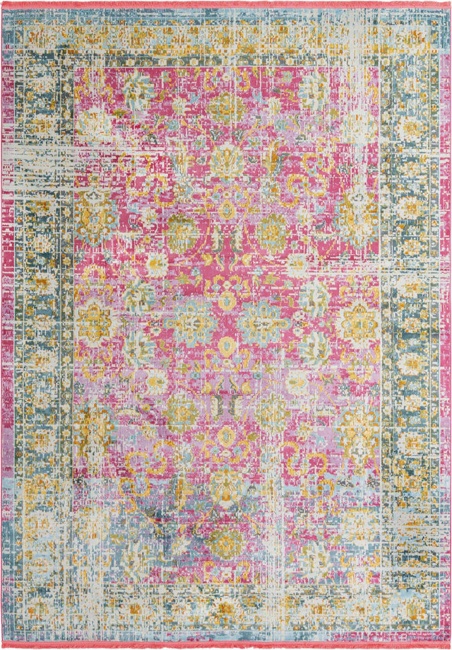 Pink 9' x 12' Paragon Rectangle Area Rug 100% Polypropylene Colorful Vivid Boho Style Modern Carpet for Unique Interiors for Sale at Rug Engine
