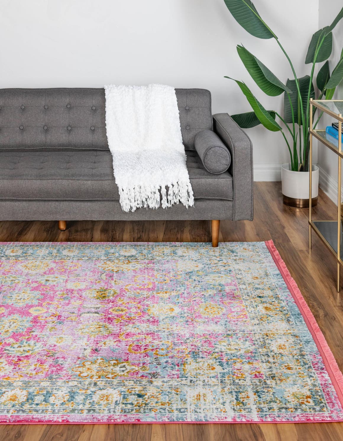 Pink 3' 3 x 5' 3 Paragon Rectangle Area Rug 100% Polypropylene Colorful Vivid Boho Style Modern Carpet for Unique Interiors for Sale at Rug Engine