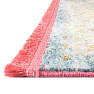 Pink 7' 1 x 10' Paragon Rectangle Area Rug 100% Polypropylene Colorful Vivid Boho Style Modern Carpet for Unique Interiors for Sale at Rug Engine