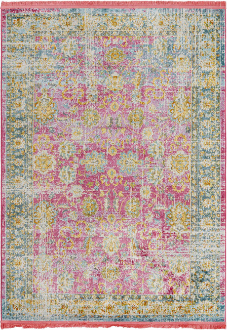 Pink 4' 3 x 6' Paragon Rectangle Area Rug 100% Polypropylene Colorful Vivid Boho Style Modern Carpet for Unique Interiors for Sale at Rug Engine