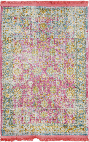 Pink 2' 2 x 3' Paragon Rectangle Area Rug 100% Polypropylene Colorful Vivid Boho Style Modern Carpet for Unique Interiors for Sale at Rug Engine