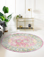 Pink 5' 5 x 5' 5 Paragon Round Area Rug 100% Polypropylene Colorful Vivid Boho Style Modern Carpet for Unique Interiors for Sale at Rug Engine