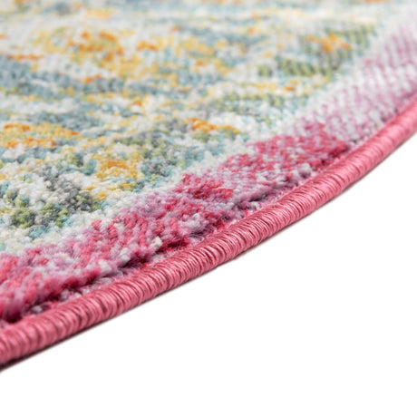 Pink 5' 5 x 5' 5 Paragon Round Area Rug 100% Polypropylene Colorful Vivid Boho Style Modern Carpet for Unique Interiors for Sale at Rug Engine