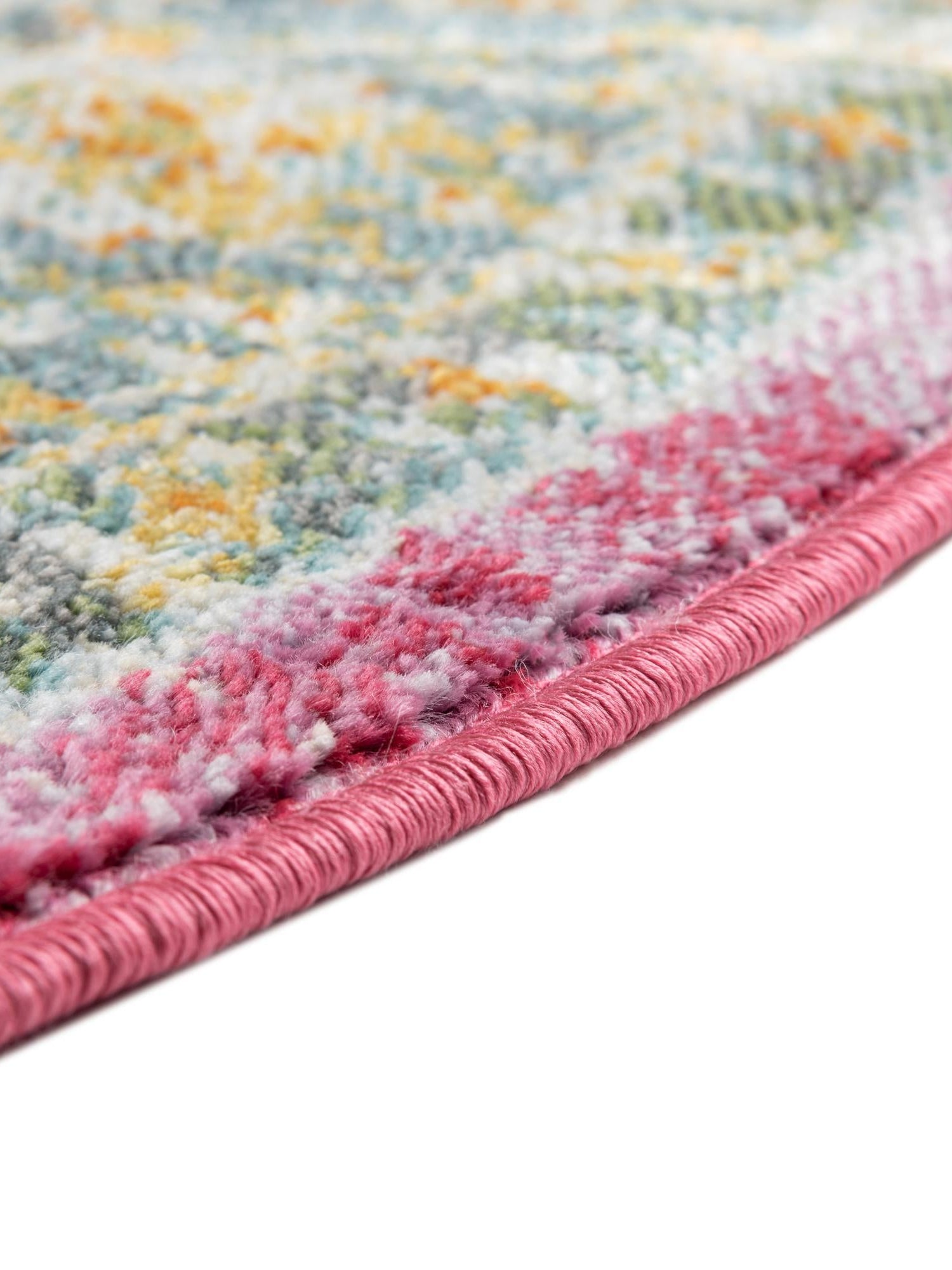 Pink 3' 3 x 3' 3 Paragon Round Area Rug 100% Polypropylene Colorful Vivid Boho Style Modern Carpet for Unique Interiors for Sale at Rug Engine