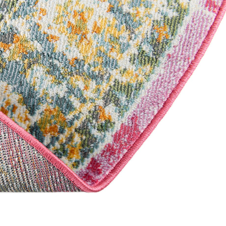 Pink 3' 3 x 3' 3 Paragon Round Area Rug 100% Polypropylene Colorful Vivid Boho Style Modern Carpet for Unique Interiors for Sale at Rug Engine