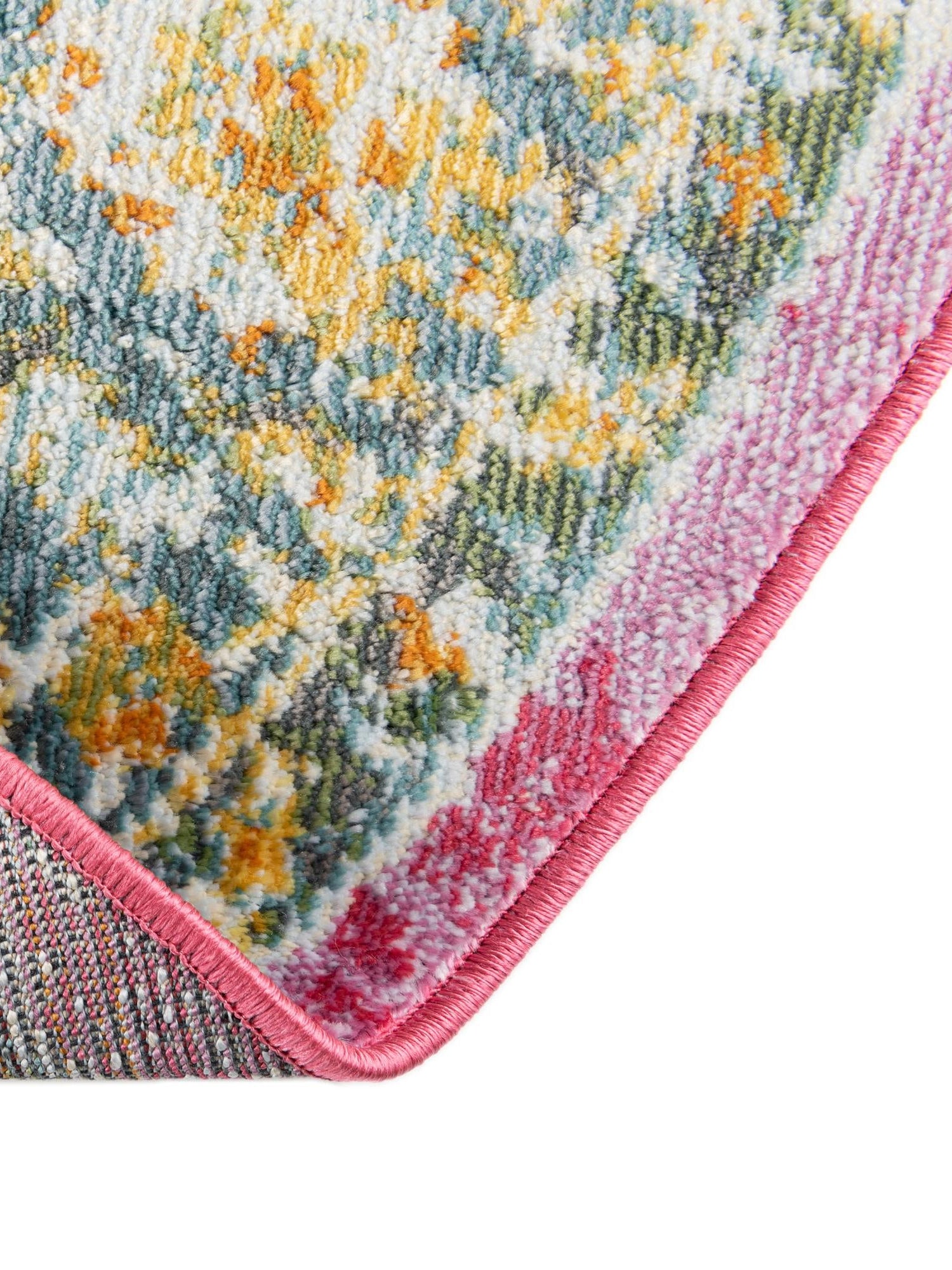 Pink 5' 5 x 5' 5 Paragon Round Area Rug 100% Polypropylene Colorful Vivid Boho Style Modern Carpet for Unique Interiors for Sale at Rug Engine