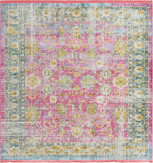 Pink 8' 2 x 8' 2 Paragon Square Area Rug 100% Polypropylene Colorful Vivid Boho Style Modern Carpet for Unique Interiors for Sale at Rug Engine