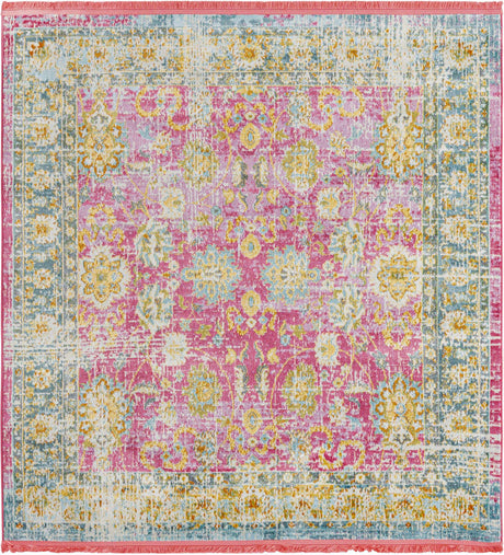 Pink 5' 5 x 5' 5 Paragon Square Area Rug 100% Polypropylene Colorful Vivid Boho Style Modern Carpet for Unique Interiors for Sale at Rug Engine