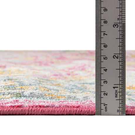 Pink 8' 2 x 10' Paragon Oval Area Rug 100% Polypropylene Colorful Vivid Boho Style Modern Carpet for Unique Interiors for Sale at Rug Engine