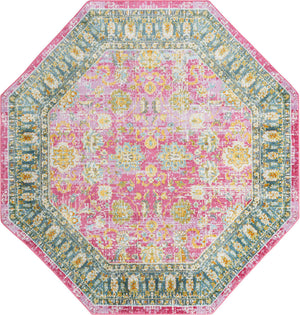 Pink 8' 2 x 8' 2 Paragon Octagon Area Rug 100% Polypropylene Colorful Vivid Boho Style Modern Carpet for Unique Interiors for Sale at Rug Engine