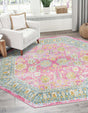 Pink 8' 2 x 8' 2 Paragon Octagon Area Rug 100% Polypropylene Colorful Vivid Boho Style Modern Carpet for Unique Interiors for Sale at Rug Engine