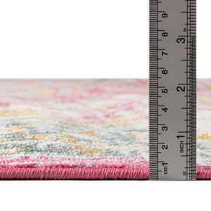 Pink 4' x 4' Paragon Octagon Area Rug 100% Polypropylene Colorful Vivid Boho Style Modern Carpet for Unique Interiors for Sale at Rug Engine