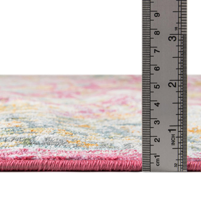 Pink 4' x 4' Paragon Octagon Area Rug 100% Polypropylene Colorful Vivid Boho Style Modern Carpet for Unique Interiors for Sale at Rug Engine