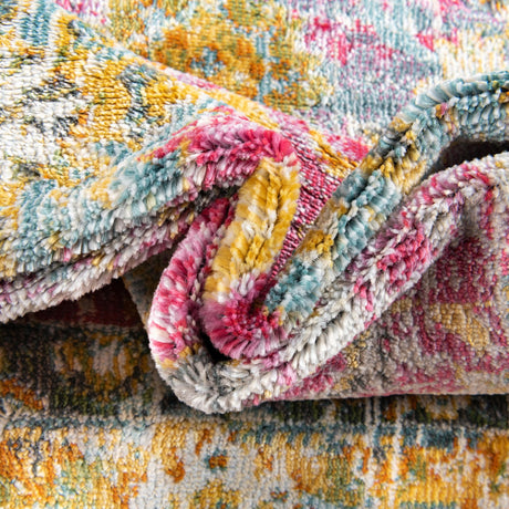 Pink 6' x 6' Paragon Octagon Area Rug 100% Polypropylene Colorful Vivid Boho Style Modern Carpet for Unique Interiors for Sale at Rug Engine