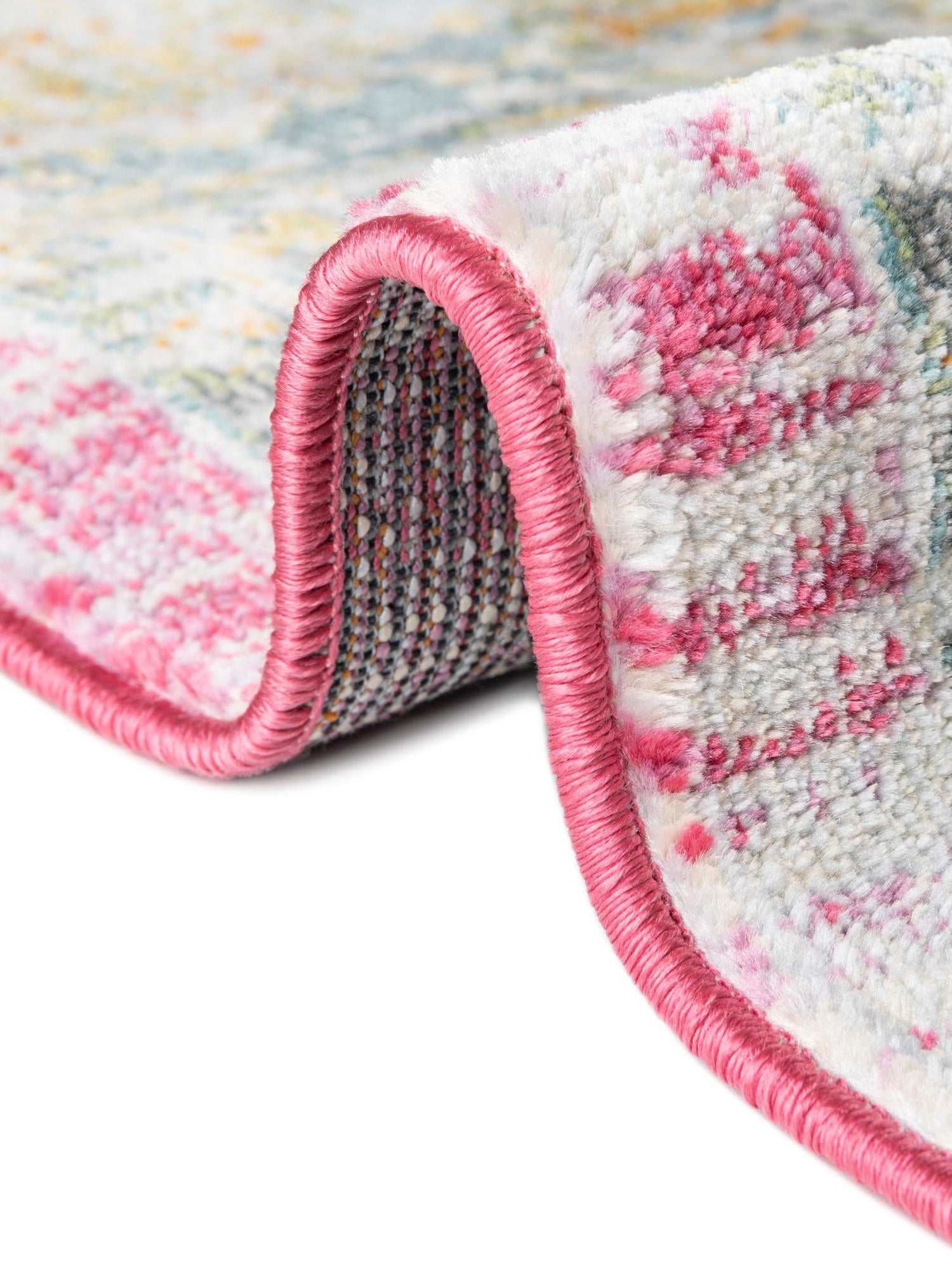 Pink 4' x 4' Paragon Octagon Area Rug 100% Polypropylene Colorful Vivid Boho Style Modern Carpet for Unique Interiors for Sale at Rug Engine