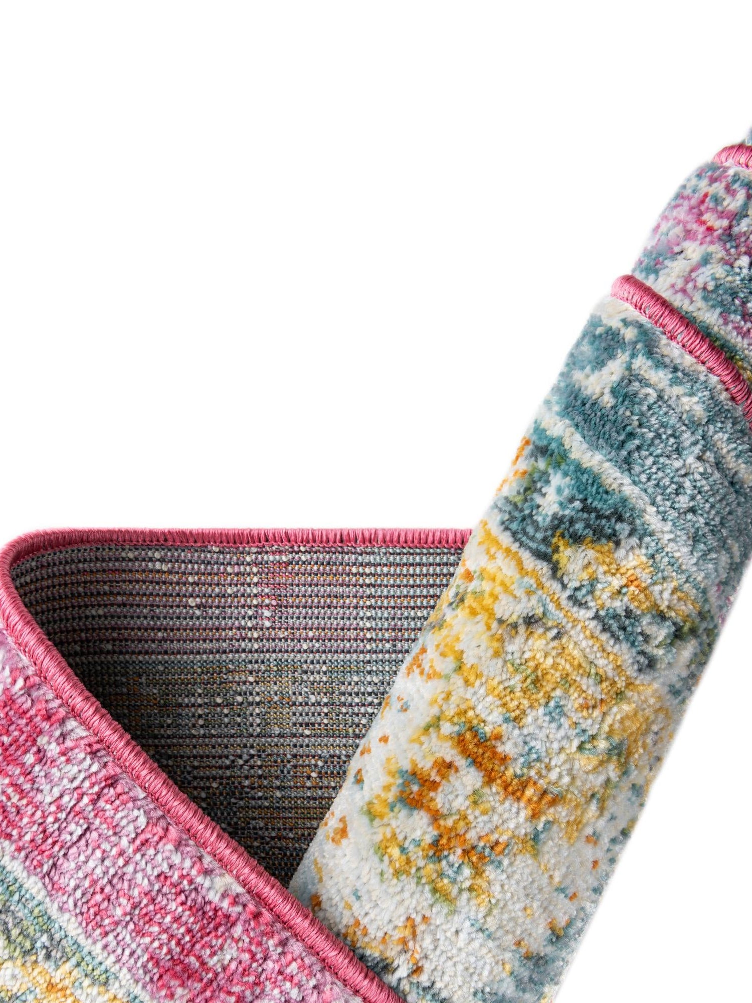 Pink 4' x 4' Paragon Octagon Area Rug 100% Polypropylene Colorful Vivid Boho Style Modern Carpet for Unique Interiors for Sale at Rug Engine