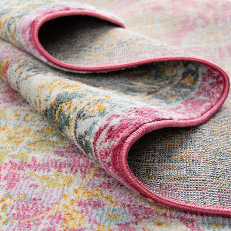 Pink 6' x 6' Paragon Octagon Area Rug 100% Polypropylene Colorful Vivid Boho Style Modern Carpet for Unique Interiors for Sale at Rug Engine