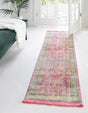 Pink 2' 7 x 13' 1 Paragon Runner Area Rug 100% Polypropylene Colorful Vivid Boho Style Modern Carpet for Unique Interiors for Sale at Rug Engine