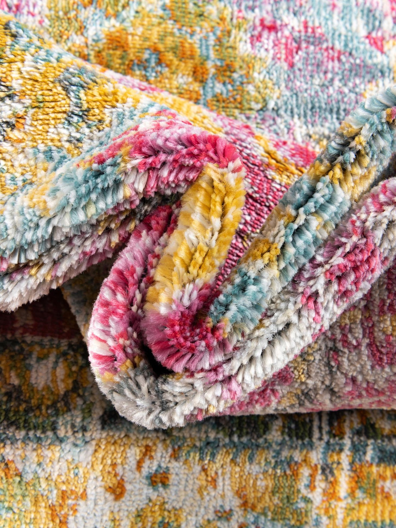 Pink 2' 7 x 12' Paragon Runner Area Rug 100% Polypropylene Colorful Vivid Boho Style Modern Carpet for Unique Interiors for Sale at Rug Engine