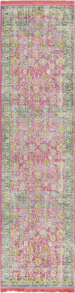 Pink 2' 2 x 8' Paragon Runner Area Rug 100% Polypropylene Colorful Vivid Boho Style Modern Carpet for Unique Interiors for Sale at Rug Engine