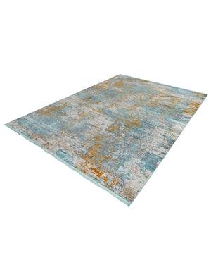 Cream Blue 9' x 12' Paragon Rectangle Area Rug 100% Polypropylene Colorful Vivid Boho Style Modern Carpet for Unique Interiors for Sale at Rug Engine