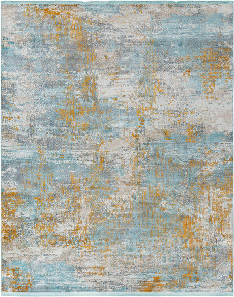 Cream Blue 8' 2 x 10' Paragon Rectangle Area Rug 100% Polypropylene Colorful Vivid Boho Style Modern Carpet for Unique Interiors for Sale at Rug Engine