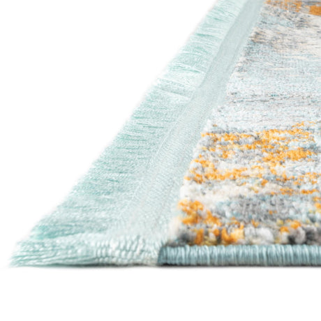 Cream Blue 9' x 12' Paragon Rectangle Area Rug 100% Polypropylene Colorful Vivid Boho Style Modern Carpet for Unique Interiors for Sale at Rug Engine