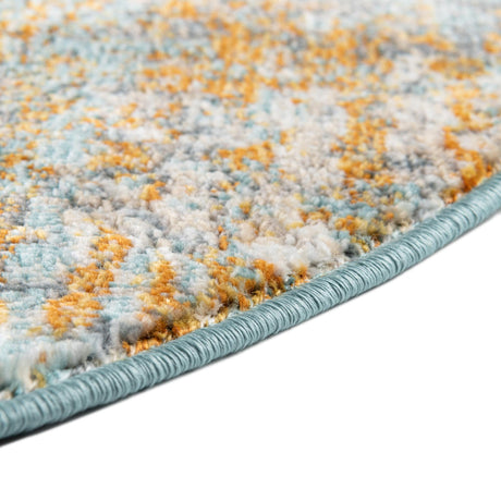 Cream Blue 5' 5 x 5' 5 Paragon Round Area Rug 100% Polypropylene Colorful Vivid Boho Style Modern Carpet for Unique Interiors for Sale at Rug Engine