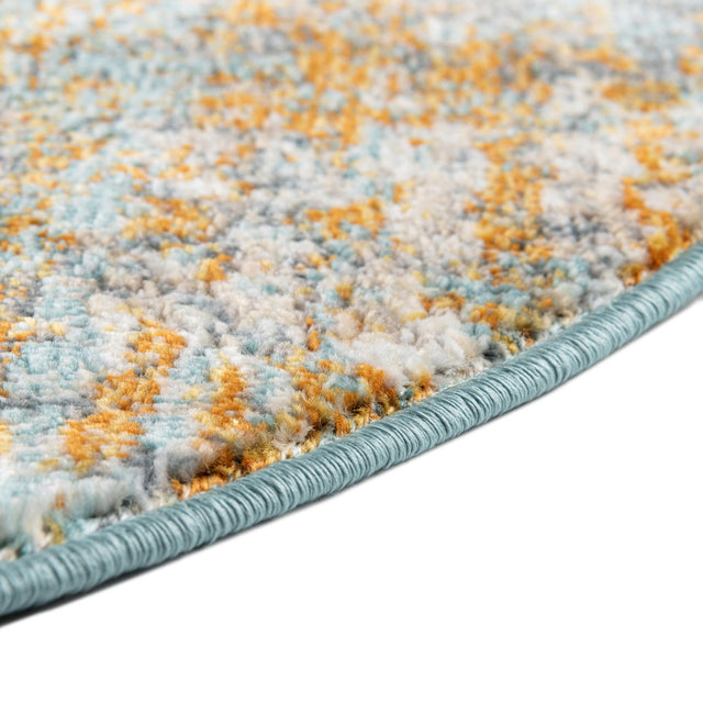 Cream Blue 5' 5 x 5' 5 Paragon Round Area Rug 100% Polypropylene Colorful Vivid Boho Style Modern Carpet for Unique Interiors for Sale at Rug Engine