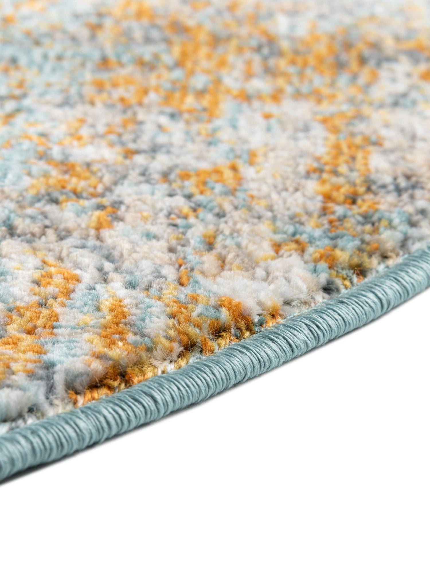 Cream Blue 8' 2 x 8' 2 Paragon Round Area Rug 100% Polypropylene Colorful Vivid Boho Style Modern Carpet for Unique Interiors for Sale at Rug Engine