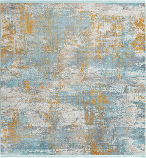 Cream Blue 8' 2 x 8' 2 Paragon Square Area Rug 100% Polypropylene Colorful Vivid Boho Style Modern Carpet for Unique Interiors for Sale at Rug Engine