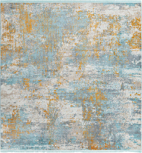Cream Blue 8' 2 x 8' 2 Paragon Square Area Rug 100% Polypropylene Colorful Vivid Boho Style Modern Carpet for Unique Interiors for Sale at Rug Engine