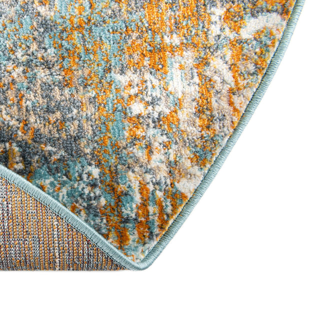 Cream Blue 3' 3 x 5' 3 Paragon Oval Area Rug 100% Polypropylene Colorful Vivid Boho Style Modern Carpet for Unique Interiors for Sale at Rug Engine