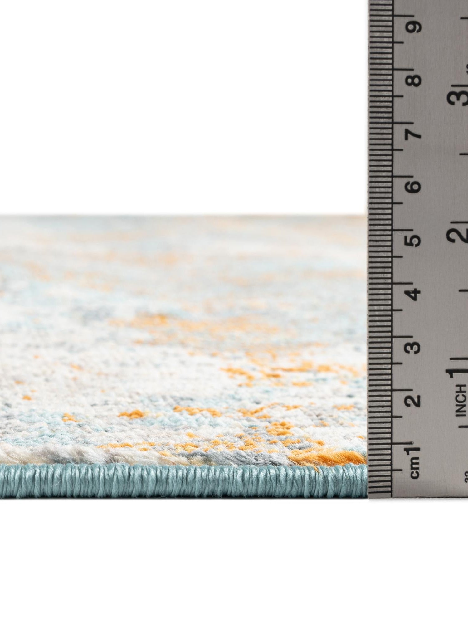 Cream Blue 6' x 6' Paragon Octagon Area Rug 100% Polypropylene Colorful Vivid Boho Style Modern Carpet for Unique Interiors for Sale at Rug Engine