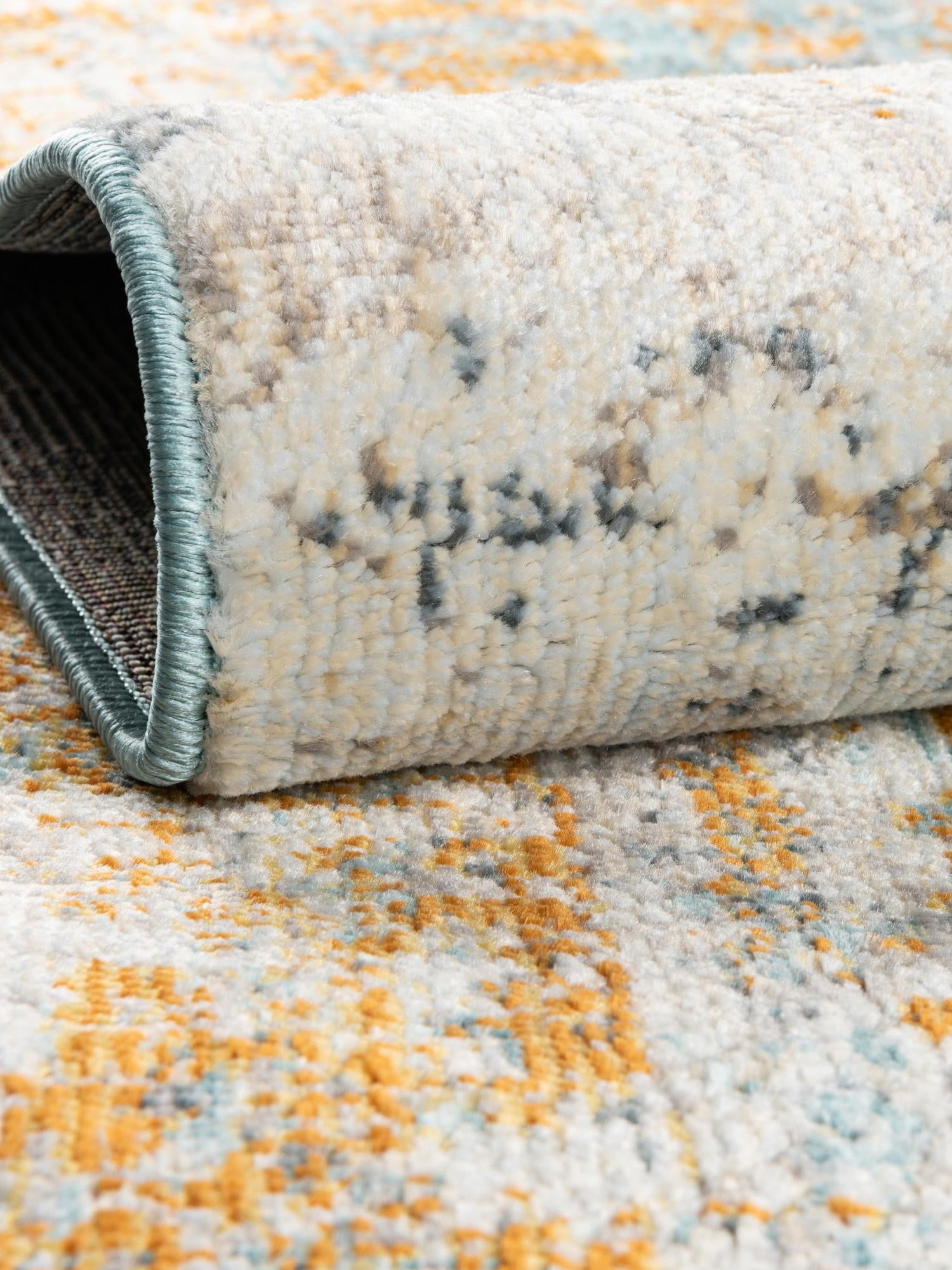 Cream Blue 6' x 6' Paragon Octagon Area Rug 100% Polypropylene Colorful Vivid Boho Style Modern Carpet for Unique Interiors for Sale at Rug Engine