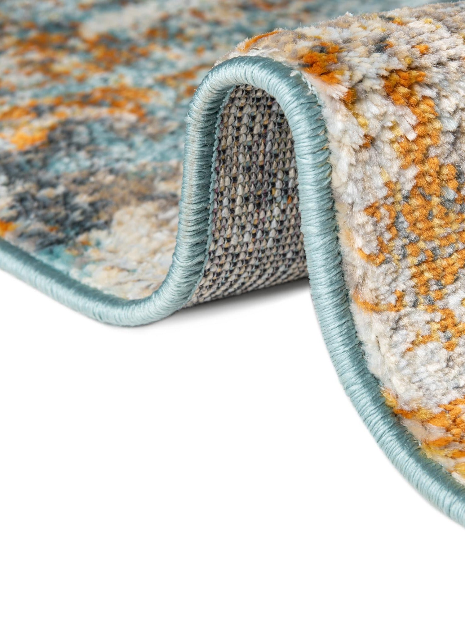 Cream Blue 6' x 6' Paragon Octagon Area Rug 100% Polypropylene Colorful Vivid Boho Style Modern Carpet for Unique Interiors for Sale at Rug Engine