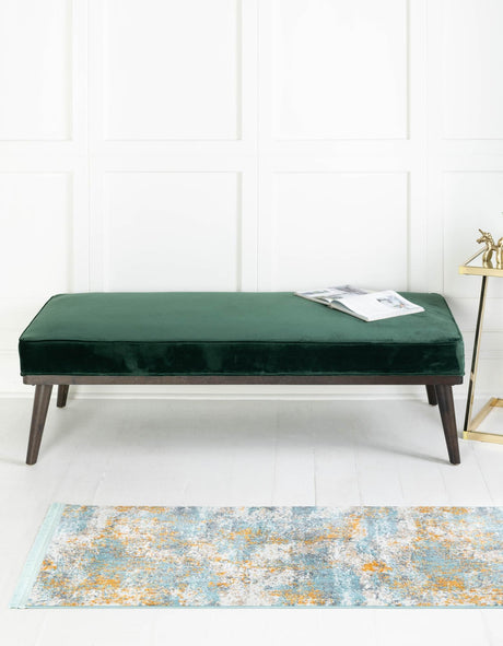 Cream Blue 2' 2 x 6' Paragon Runner Area Rug 100% Polypropylene Colorful Vivid Boho Style Modern Carpet for Unique Interiors for Sale at Rug Engine