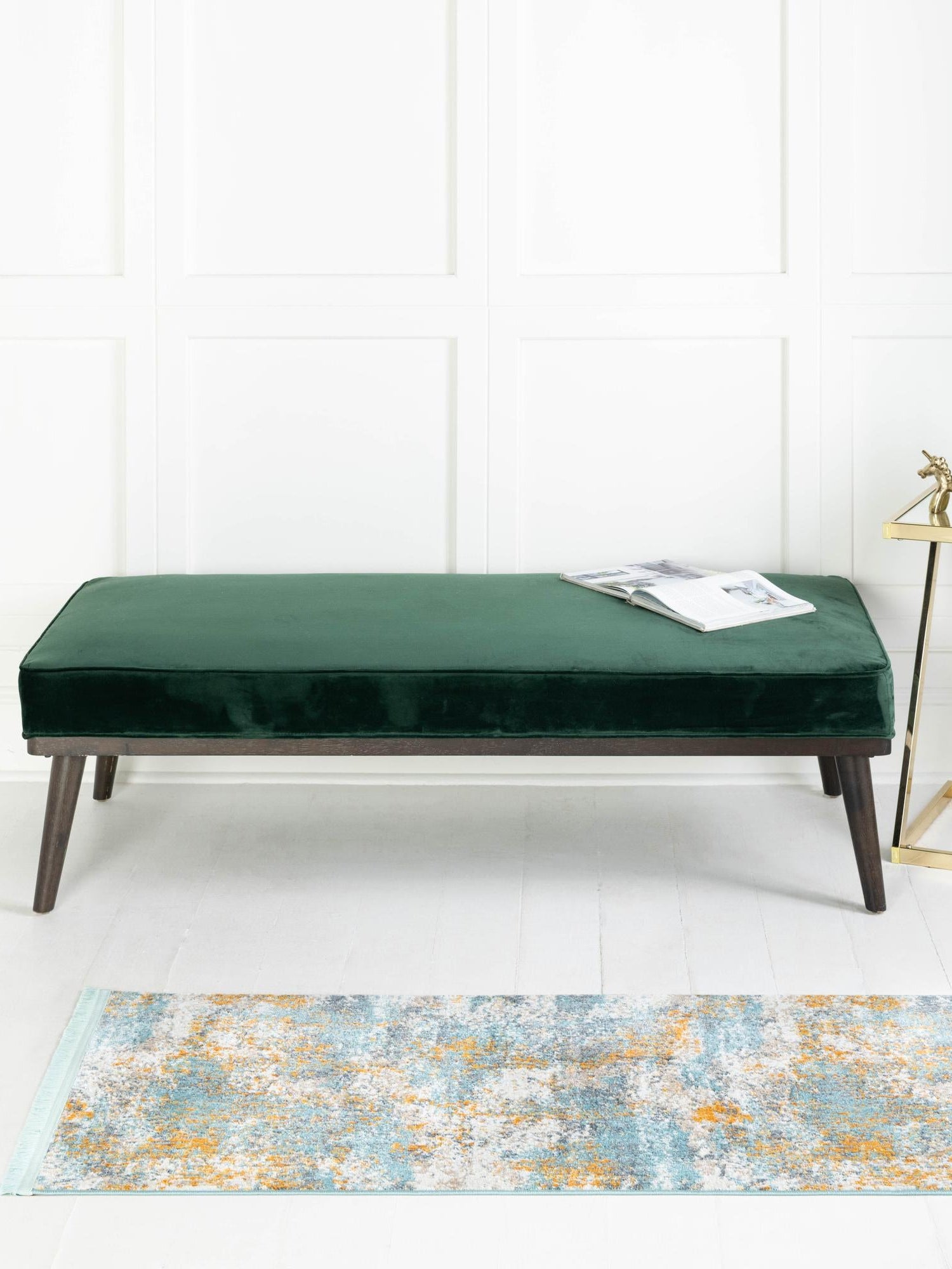 Cream Blue 2' 2 x 8' Paragon Runner Area Rug 100% Polypropylene Colorful Vivid Boho Style Modern Carpet for Unique Interiors for Sale at Rug Engine