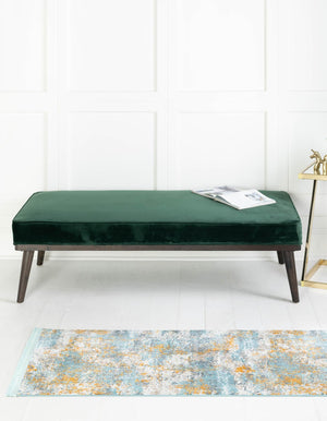 Cream Blue 2' 2 x 8' Paragon Runner Area Rug 100% Polypropylene Colorful Vivid Boho Style Modern Carpet for Unique Interiors for Sale at Rug Engine