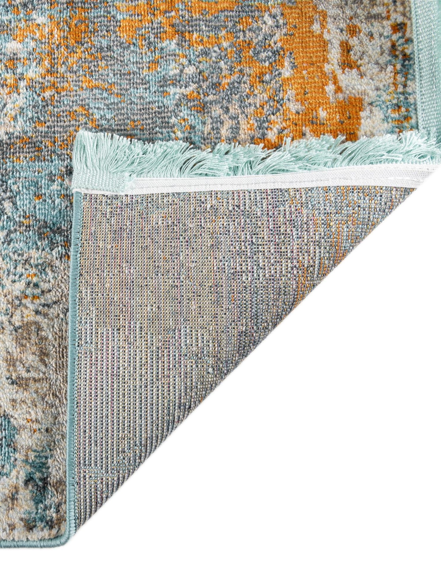 Cream Blue 2' 7 x 12' Paragon Runner Area Rug 100% Polypropylene Colorful Vivid Boho Style Modern Carpet for Unique Interiors for Sale at Rug Engine